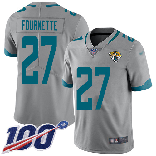 Nike Jacksonville Jaguars #27 Leonard Fournette Silver Men Stitched NFL Limited Inverted Legend 100th Season Jersey